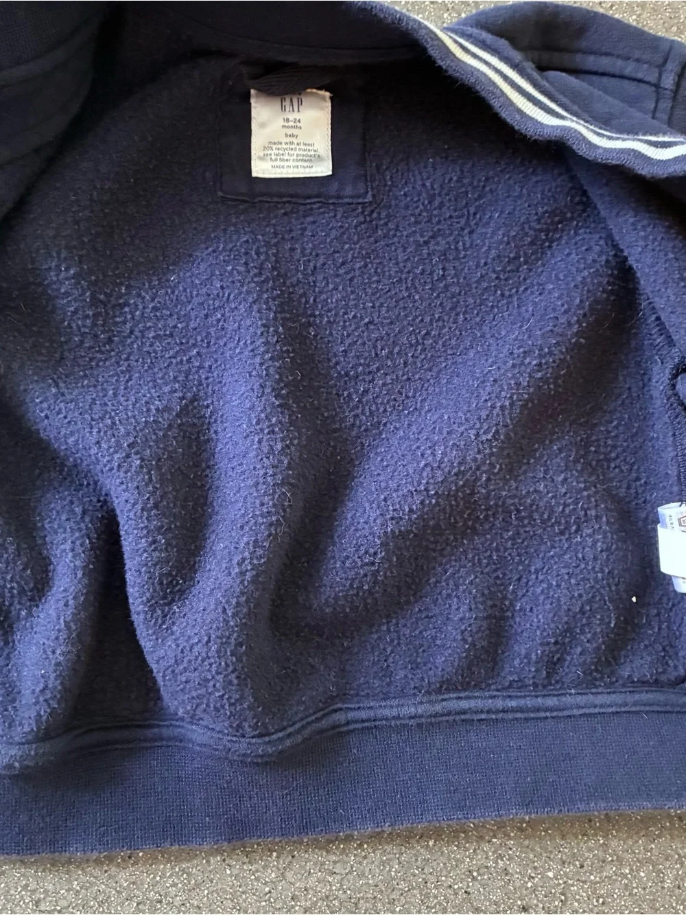 Baby‎ Gap 18-24 months Varsity Jacket Navy Striped Collar